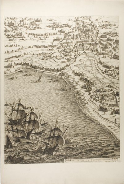 Tallrik sex från The Siege of La Rochelle av Jacques Callot