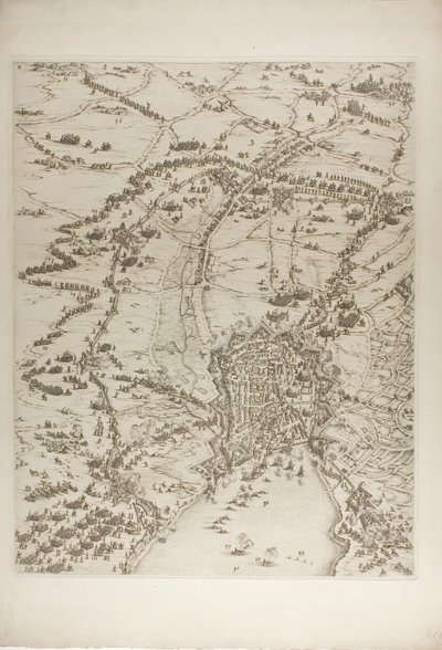 Tallrik två från Belägringen av La Rochelle av Jacques Callot