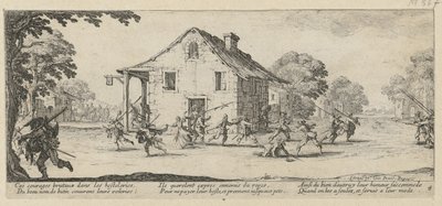 Plundring, blad 4 i serien ”Krigets fasor” av Jacques Callot