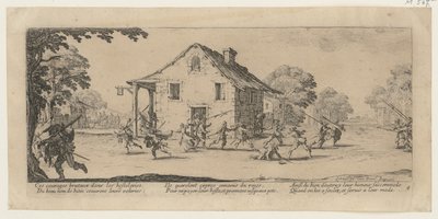Plundring, blad 4 i serien ”Krigets fasor” av Jacques Callot