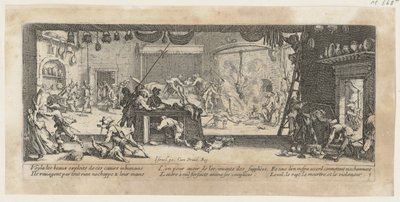 Plundring av en bondgård, blad 5 i serien ”Krigets fasor” av Jacques Callot