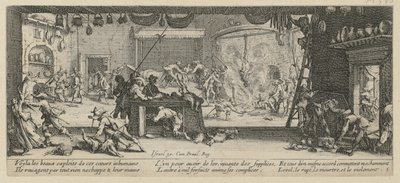 Plundring av en bondgård, blad 5 i serien ”Krigets fasor” av Jacques Callot