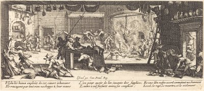 Plundrar en stor bondgård av Jacques Callot