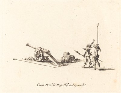 Förbereder att avfyra kanonen, 16341635. av Jacques Callot