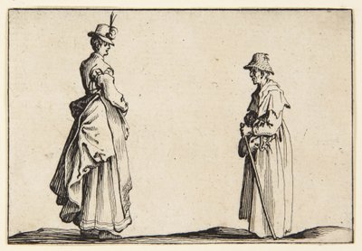 Profiler av två kvinnor av Jacques Callot