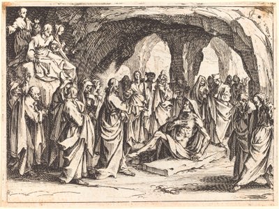 Lasarus uppståndelse, 1635. av Jacques Callot