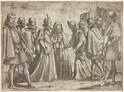 Mottagande i Mantua [recto] av Jacques Callot