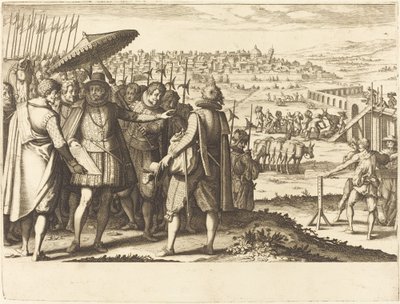 Restaurering av akvedukten i Pisa, ca. 1614. av Jacques Callot