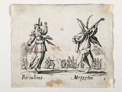 Riculina och Metzetin, figurer från Commedia dell