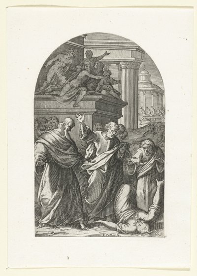 Sapphira straffas med döden Målningar och skulpturer i Rom (serietitel) av Jacques Callot