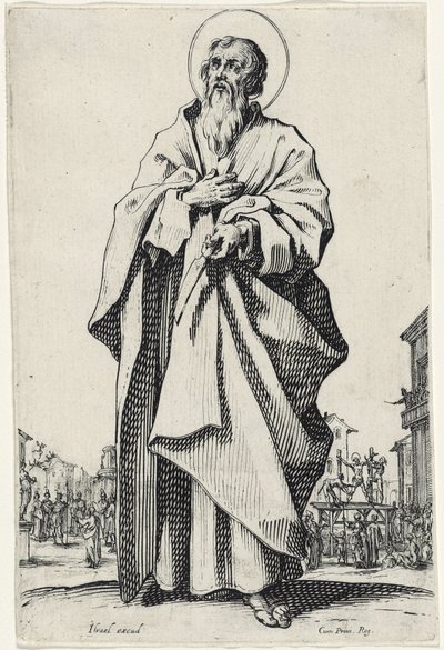 Saint Bartholomew från De stora apostlarna, 1631 av Jacques Callot