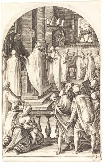 Saint Basil firar mässan, 16081611. av Jacques Callot