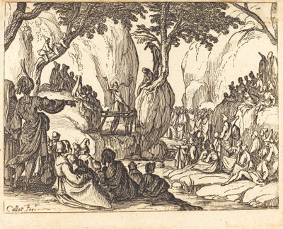 Sankt Johannes predikar i öknen av Jacques Callot