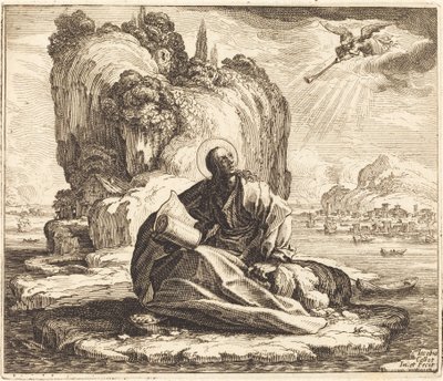Saint John på Isle of Patmos av Jacques Callot