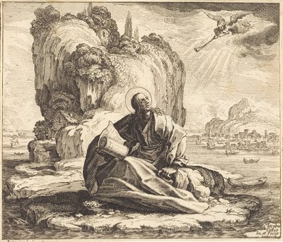 Sankt Johannes på ön Patmos av Jacques Callot