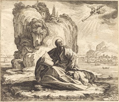 Saint John på Isle of Patmos, 1625. av Jacques Callot