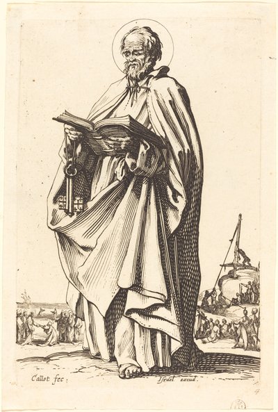聖ペテロ、1631 年に出版。スウェーデン語 av Jacques Callot