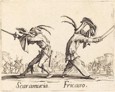 Scaramucia och Fricasso av Jacques Callot