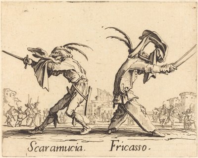 Scaramucia och Fricasso av Jacques Callot