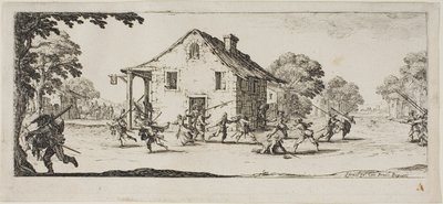 Plundringsscen, plansch fyra ur Krigets elände av Jacques Callot