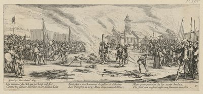 Bål, blad 13 i serien ”Krigets fasor” av Jacques Callot