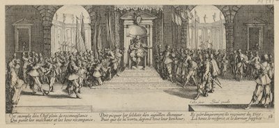 Utbetalning av sold, blad 18 ur serien "Krigets fasor" av Jacques Callot