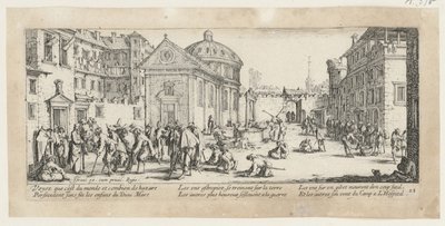 Sjukhus, blad 15 i serien ”Krigets fasor” av Jacques Callot