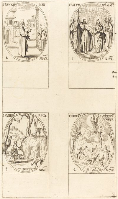 St Benignus; Festival of All Saints; Åminnelse av de döda; St Hubert av Jacques Callot