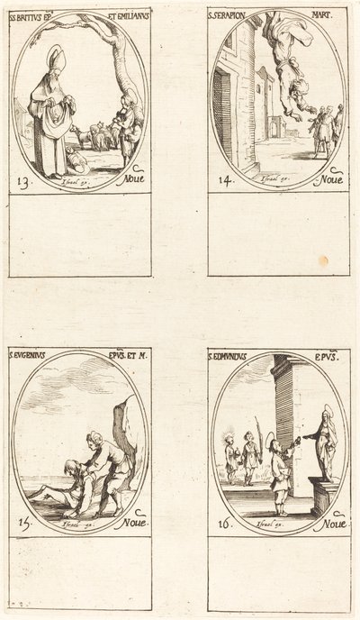 St. Brice; St Serapion; St Eugenius; St Edmund av Jacques Callot