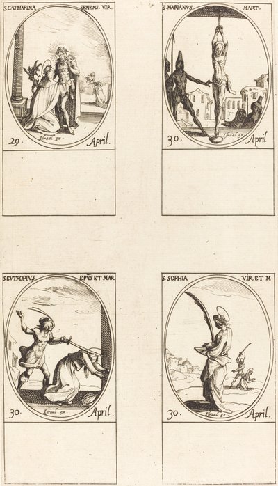 St. Catharine av Siena; St. Marian; St Eutropius; St Sophia av Jacques Callot