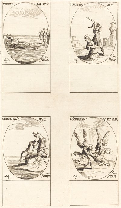 St Clement; St Lucretia; St Chrysogonus; St Catharine av Jacques Callot