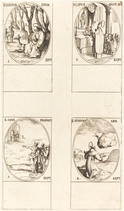 St Giles; St. Lupus; St Anne; St. Nonnosus av Jacques Callot