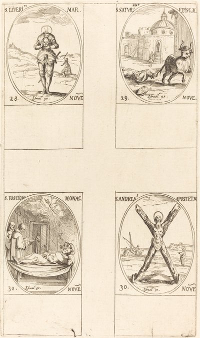 St. Livery, St. Saturninus, St. Tioscion, St. Andrew av Jacques Callot