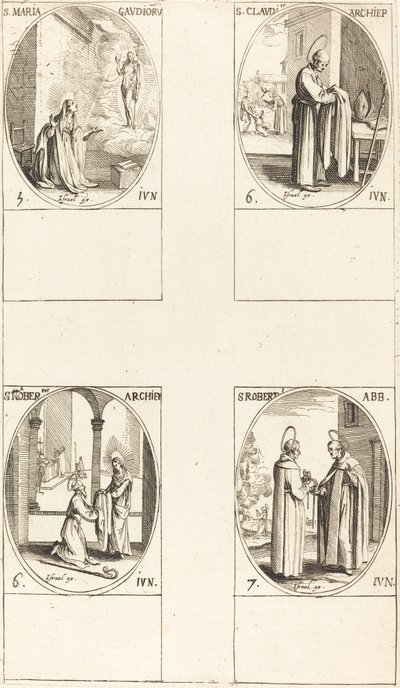 St. Maria Gaudioru; St. Claudius; St. Norbert; St. Robert av Jacques Callot