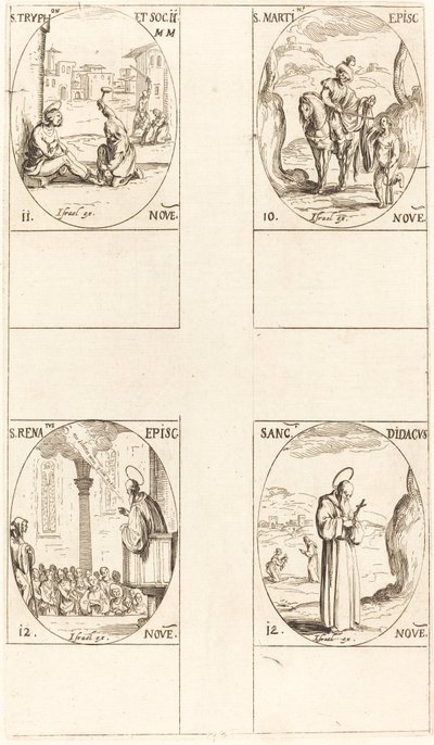 St Martin; St. Tryphon och följeslagare; St Renatus; S:t Didacus av Jacques Callot