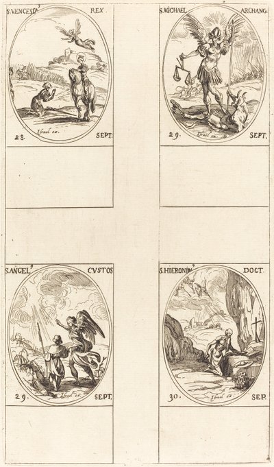 St Wenceslas; St. Mikael, ärkeängel; Skyddsängeln; St. Jerome av Jacques Callot
