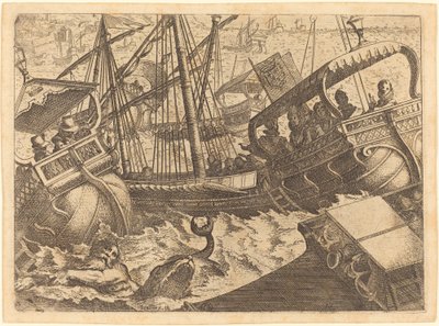 Storma utanför Barcelonas kust av Jacques Callot