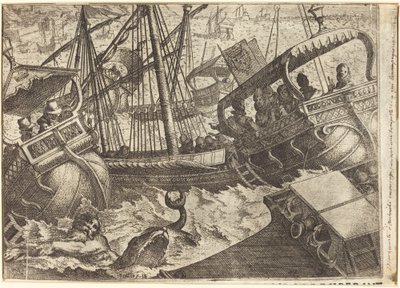 Storm utanför Barcelonas kust [recto] av Jacques Callot