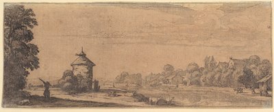 Duvhus, blad 2 i serien ”De fyra landskapen” av Jacques Callot