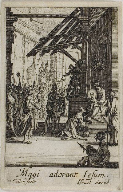 De tre vise männens tillbedjan, ur Jungfruns liv av Jacques Callot