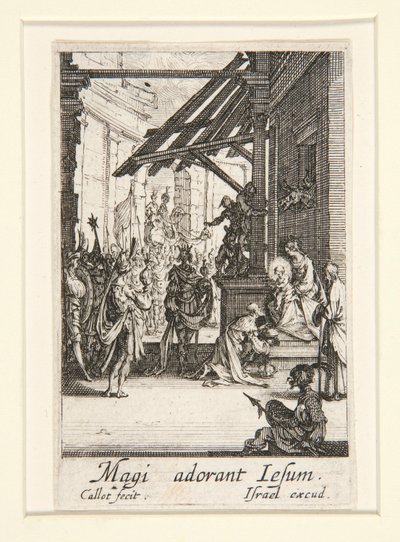 The Adoration of the Magi, nr. 8 från The Life of the Virgin av Jacques Callot