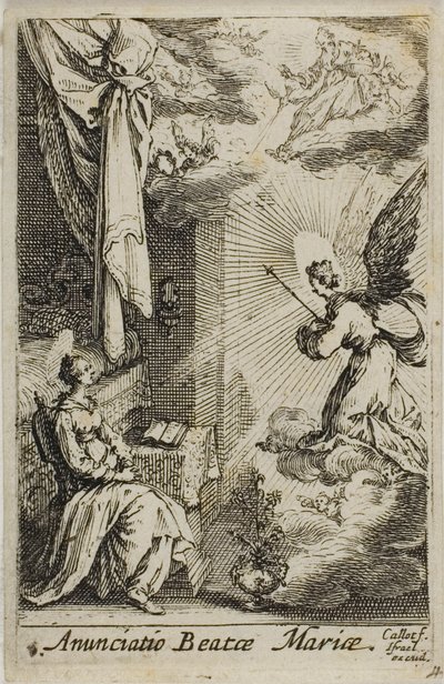 Bebådelsen, ur Jungfruns liv av Jacques Callot