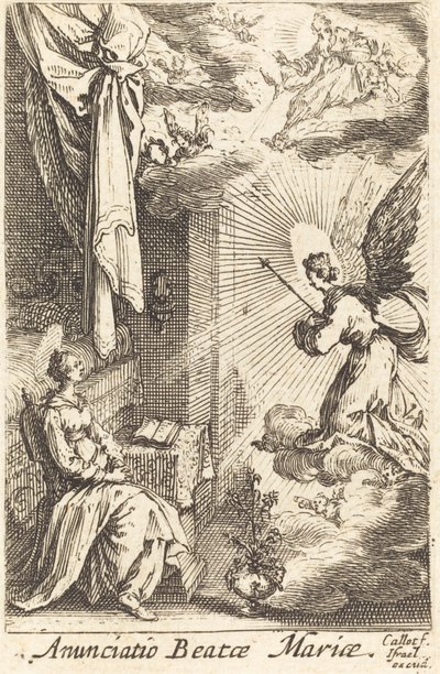 Bebådelsen, i eller efter 1630. av Jacques Callot