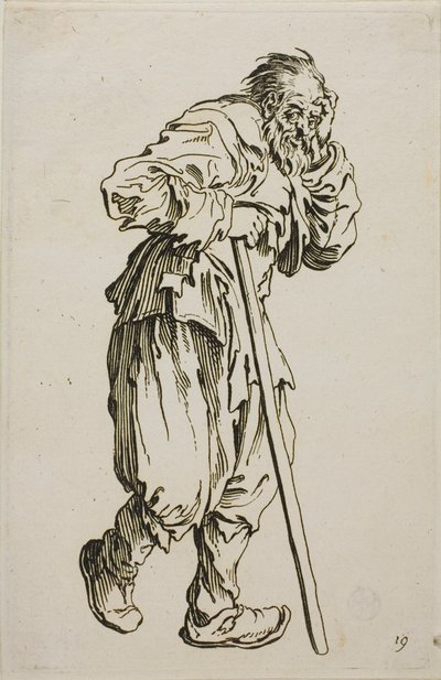 The Beggar on Crutches, tallrik sexton från The Beggars av Jacques Callot