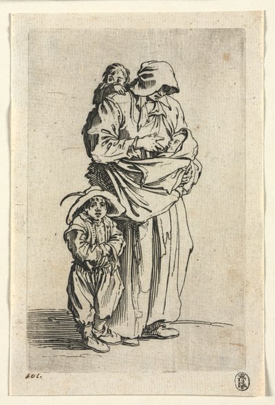 Tiggarna: En mamma och hennes tre barn av Jacques Callot