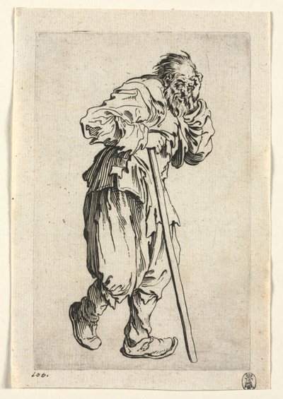 The Beggars: Beggar Leaning on a Stick av Jacques Callot