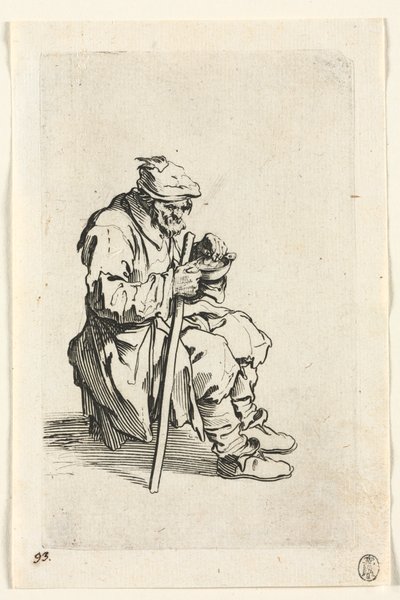 Tiggarna: Tiggare som sitter och äter, ca. 1623. av Jacques Callot