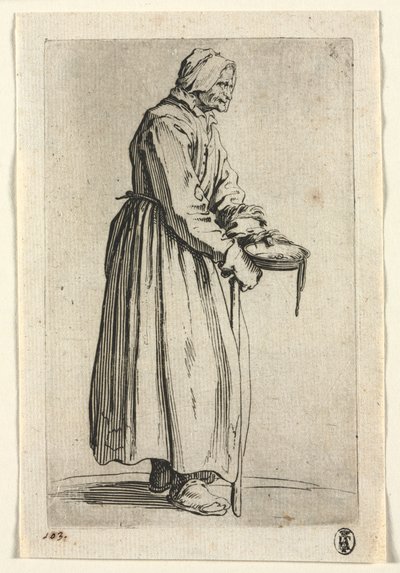 The Beggars: Beggar Woman with Her Alms Bowl , ca. 1623. av Jacques Callot
