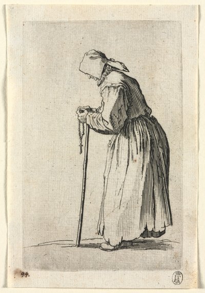 Tiggarna: Tiggare vid hennes rosenkrans av Jacques Callot