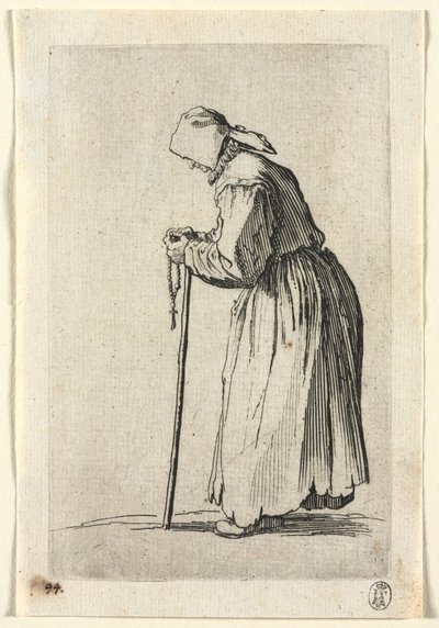 Tiggarna: Tiggare vid hennes rosenkrans, ca. 1623. av Jacques Callot